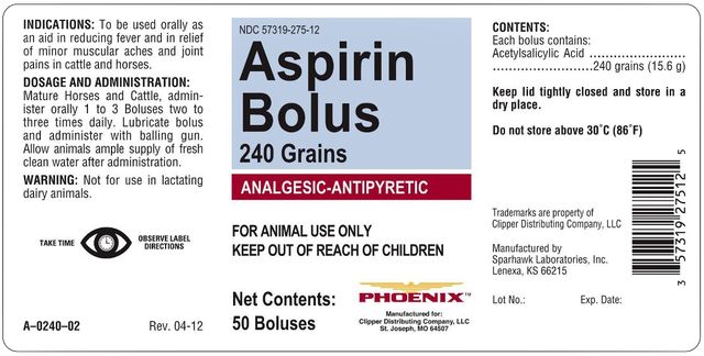 ASPIRIN BOLUSES 240 Grains ANALGESIC - ANTIPYRETIC