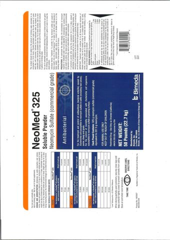 Bimeda, Inc. NeoMed 325 Soluble Powder Neomycin Sulfate (Commercial Grade) NADA 200-050, Approved by FDA For oral use in animals only. Add to drinking water - Not for use in liquid supplements.