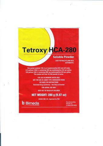 Bimeda, Inc. Tetroxy HCA Soluble Powder (Oxytetracycline HCl) ANADA 200-144, Approved by FDA