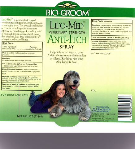Bio-Groom Lido-Med Anti-Itch Spray Net 4 Fl Oz (118 ml)