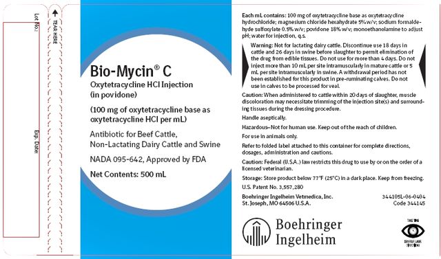 Bio-Mycin® COxytetracycline HCl Injection(in povidone)(100 mg of oxytetracycline base as oxytetracycline HCl per mL)