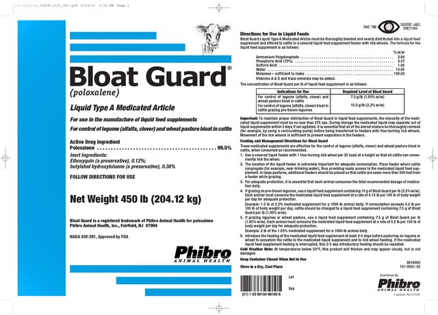 Bloat Guard ® (poloxalene)Liquid Type A Medicated Article
