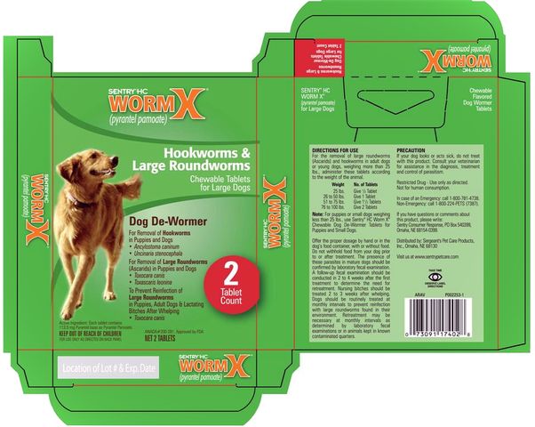 Broad Spectrum De-Wormer Chewable Tablets for Large Dogs