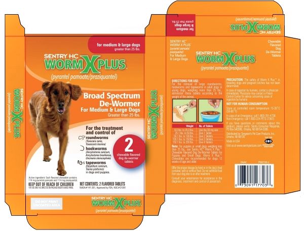 Broad Spectrum De-Wormer Chewable Tablets for Medium and Large Dogs greater than 25 lbs.