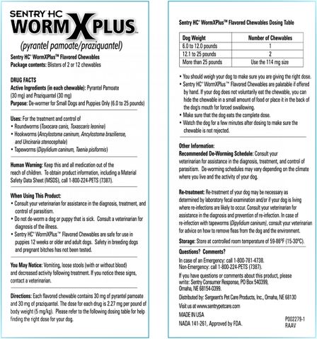 Broad Spectrum De-Wormer Chewable Tablets for Puppies and Small Dogs (6 lbs. to 25 lbs.)