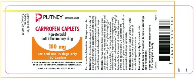 Carprofen Caplets 25 mg, 75 mg and 100 mg