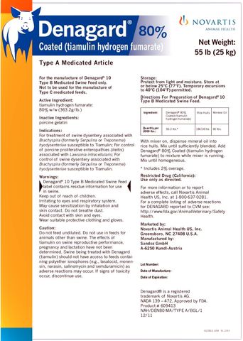 Denagard 80 Coated Type A Medicated Article