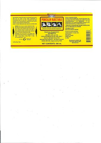 Durvet, Inc. Penicillin Injectable (Penicillin G Procaine)Injectable Suspension 300,000 Units per mL FOR ANIMAL USE ONLY