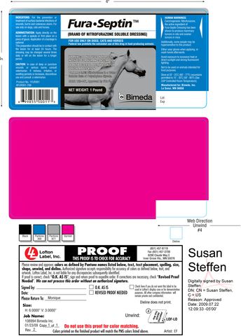 Fura-Septin tm (Brand of Nitrofurazone Soluble Dressing) NADA 122-447, Approved by FDA