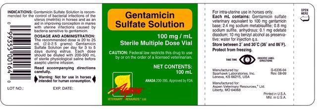 GENTAMICIN SULFATE SOLUTION 100 mg/mL Sterile Multi Dose Vial