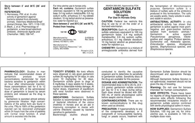 GENTAMICIN SULFATE SOLUTION 100 mg/mL Sterile Multi Dose Vial