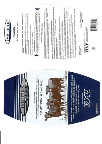Ivermax (ivermectin) Pour-On for Cattle ANADA 200-318, Approved by FDA Contains 5 mg ivermectin/mL Parasiticide Consult you veterinarian for assistance in the diagnosis, treatment and control of <a href=
