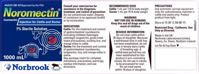 Noromectin ® (ivermectin)Injection for Cattle an Swine1% Sterile Solution