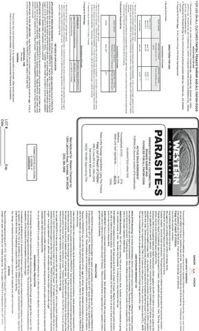 PARASITE-S Formalin (aqueous Formaldehyde solution) For control of External Protozoa and Monogenetic Trematodes on all Finfish and External Protozoans on Penaeid Shrimp; and for control of Fungi on all Finfish eggs.