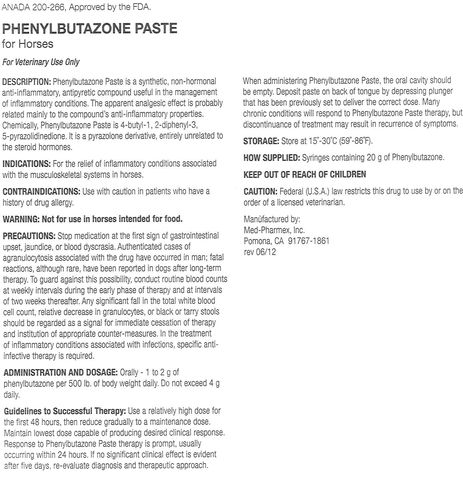 Phenylbutazone Paste