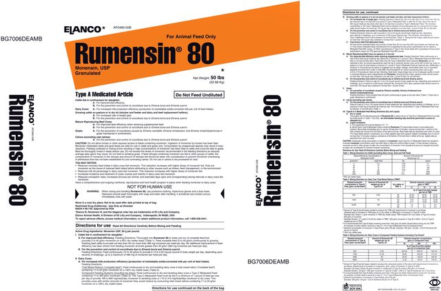 Rumensin ® 80Monensin, USPGranulated