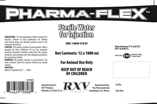 Sterile Water for Injection 1000 mL Unit Label