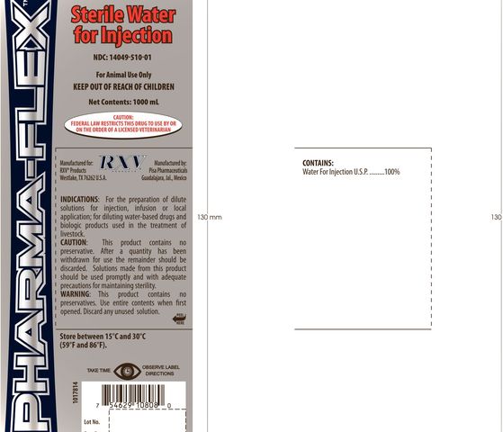Sterile Water for Injection 1000 mL Unit Label