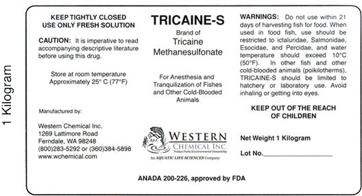 TRICAINE-S Brand of Tricaine Methanesulfonate For Anesthesia and Tranquilization of Fishes and Other Cold-Blooded Animals