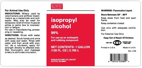 UNAVET 99% Isopropyl Alcohol Gallon