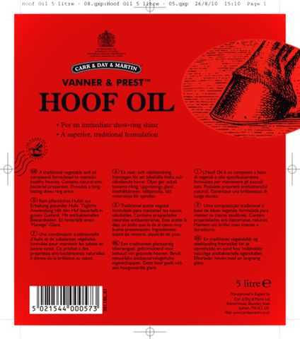 VANNER AND PREST HOOF OIL
