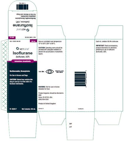 VETONE Isoflurane Isoflurane, USP WARNING: Not for use in horses intended for food. Inhalation Anesthetic For Use in Horses and Dogs Caution: Federal law restricts this drug to use by or on the order of a licensed veterinarian.