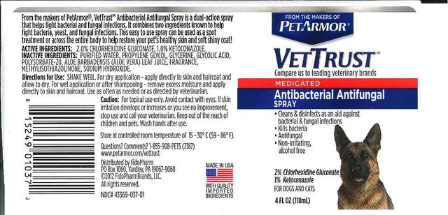 VETTRUST MEDICATED ANTIBACTERIAL ANTIFUNGAL SPRAY